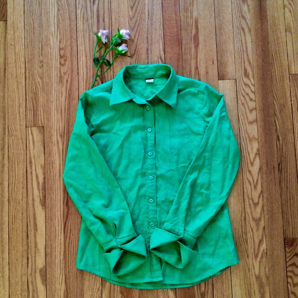 Green J. Crew button down shirt - Laura Femme Sz 8